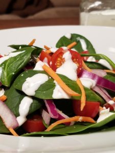 healthy salad with dressing